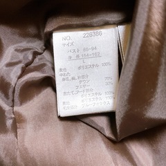 ダウンコート フード付き Lサイズの画像