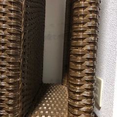 高額籐ガラステーブル横90cm×奥50cm高さ26cm の画像