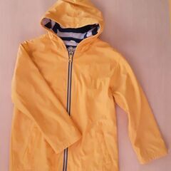 【ユーズド】防水暴風コート　黄色　裏タオル地　Hatley　8歳