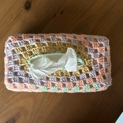 箱ティッシュカバー　DIY かぎ編みの画像