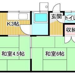 アエル立花10号室 2DK【3.2万円】ペット可。入居者プレゼントあり。エアコン付き。 − 愛媛県