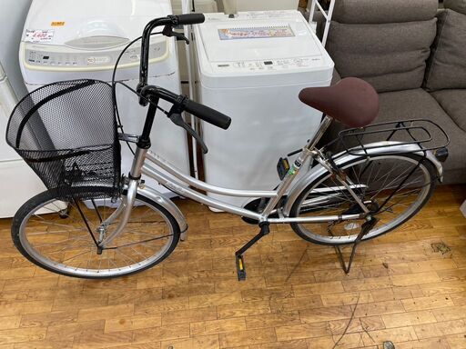 自転車　No.1761　シルバー　24インチ　LEDライト　鍵付き　【リサイクルショップどりーむ鹿大前店】
