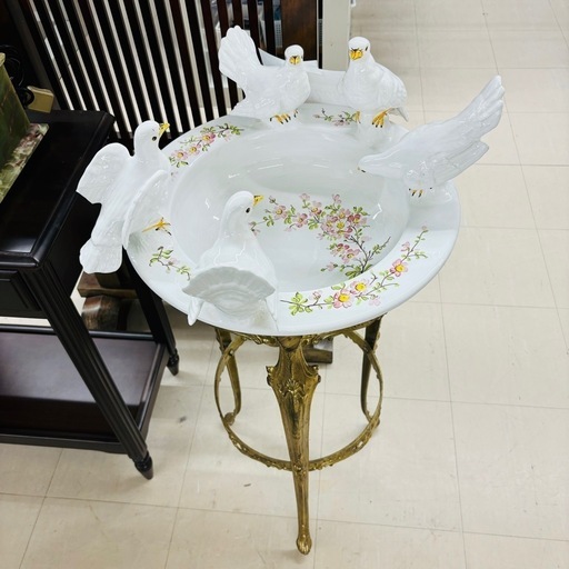 ★855『孔雀鳩がお好きな方必見！』 Demain ドマン 受け皿 アンティーク インテリア 雑貨　リサイクルマート鹿児島宇宿店