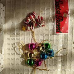 クリスマスカットクロス11枚　クリスマスオーナメント6点の画像