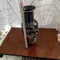 九谷焼   花瓶　黒色の画像