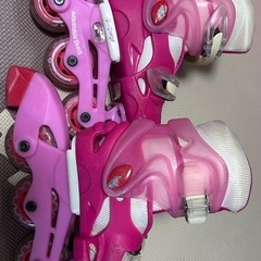 アジャスタブル　インラインスケート　ピンク　18cm〜20cmの画像