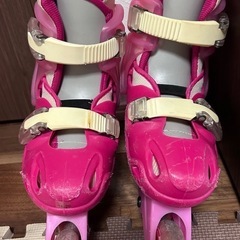アジャスタブル　インラインスケート　ピンク　18cm〜20cmの画像