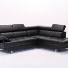 黒レザー コーナーカウチチェア/アモールBKの画像