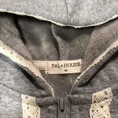 キッズ　90 PAL HOUSE グレー　パーカー 上着　レース ベビー服の画像