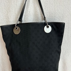 トート・ハンドバッグ GUCCI グッチ ブラック シルバー金具...