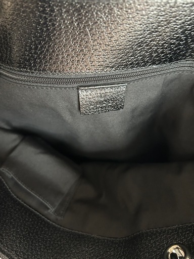 トート・ハンドバッグ GUCCI グッチ ブラック シルバー金具 GGキャンバス