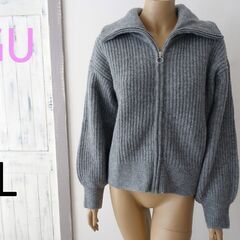 USED美品【GU】Lサイズ - ジーユー ジップアップ ニット...
