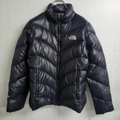 THE NORTH FACE 
ノースフェイス☆レディース　ダウンジャケット　Ｌ　ブラック　刺繍ロゴ 黒