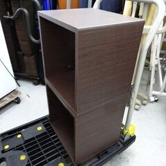 【恵庭】☆中古品☆オープンボックス 幅35×高さ35×奥行30 ブラウン 2点セット PayPay支払いOK！の画像