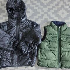 【無料】中綿ベスト ＆ パーカー サイズ１００ ＆ １１０