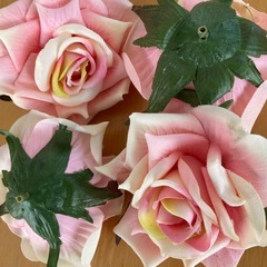 アートフラワー材料　ピンク薔薇25個　の画像