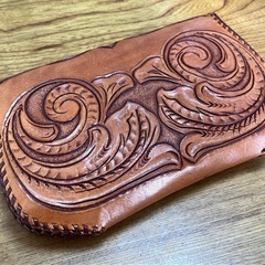クラフト財布 オシャレ 皮 の画像