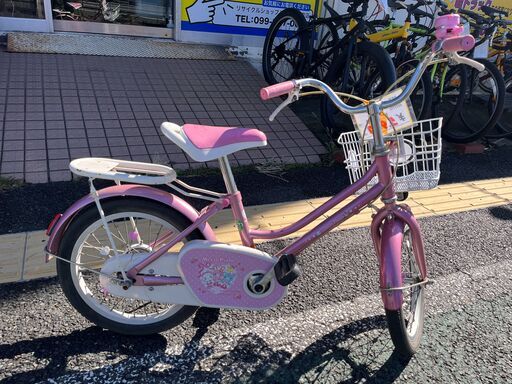 リサイクルショップどりーむ天保山店　No1446　子供用自転車　16インチ　ピンク　ベル付き　鏡付き　美品　幼稚園児用