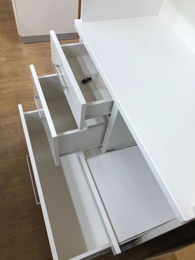 食器棚 白/シルバー W81 ×H181 ×D41 クリーニング済み