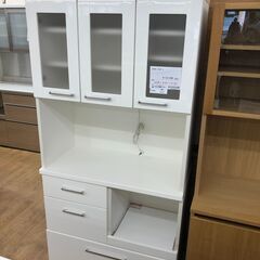 ★ジモティ割あり★  食器棚 白　ホワイト W88×D43×H1...