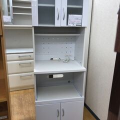 ★ジモティ割あり★  食器棚 白　ホワイト W60×D46×H1...