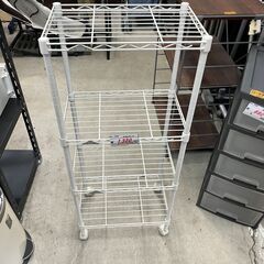 リサイクルショップどりーむ天保山店　No15199　メタルラック　スチールラック　オシャレホワイト　キャスター付きの画像