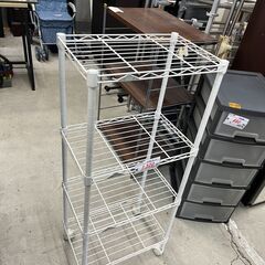 リサイクルショップどりーむ天保山店　No15199　メタルラック　スチールラック　オシャレホワイト　キャスター付きの画像