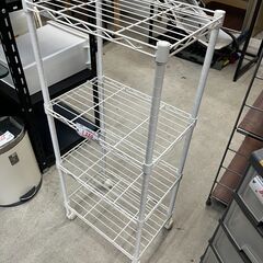 リサイクルショップどりーむ天保山店　No15199　メタルラック　スチールラック　オシャレホワイト　キャスター付きの画像