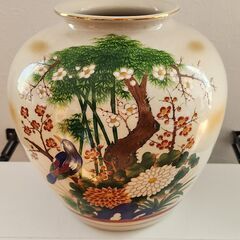 久谷焼　花瓶　花鳥