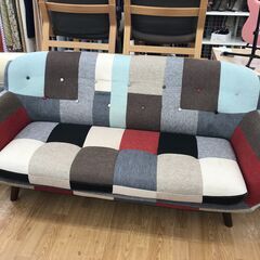 ★ジモティ割あり★ 関家具 パッチワークソファ  クリーニング済み KJ6836