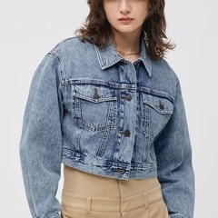 GU デニムクロップドジャケット3XLの画像