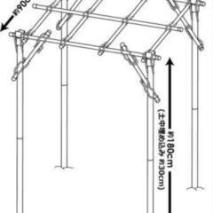 09b daim パーゴラ 果物棚 セット 幅90cm 奥行120cm 高さ180cm 藤棚 葡萄棚 ガーデン ガーデニング 棚 アーチ 園芸 キウイ棚 園芸棚 ぶどう 葡萄架 ぶどう棚 y111101bの画像