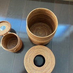 テッシュ入れ、ゴミ箱の画像