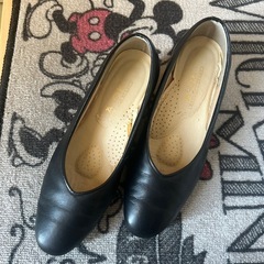 本革　パンプス　レザーパンプス　23.5cm  黒パンプス入学　...