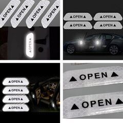 車用反射ステッカー4枚（ホワイト）の画像