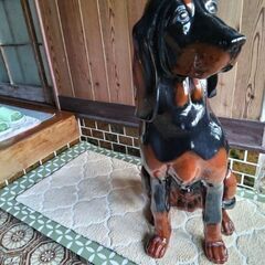 陶器製  大型犬  実物大 置物の画像