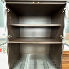 ★ジモティ割あり★ 末次家具 食器棚 ダークブラウン H190×W80×D46 クリーニング済み KJ6848