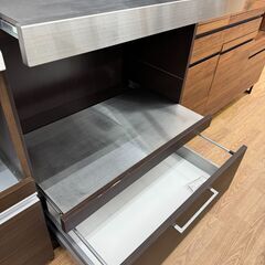 ★ジモティ割あり★ 末次家具 食器棚 ダークブラウン H190×W80×D46 クリーニング済み KJ6848