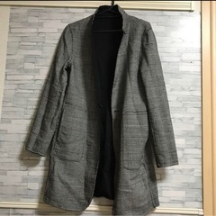 リバーシブル アウター コート 千鳥 チェックの画像