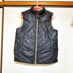 e'a'B キッズ用150cmノースリーブベスト オレンジ×ベージュの画像