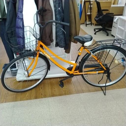 自転車 26インチ オレンジ×黒 ※前輪カバー凹みあり TJ8330