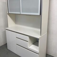 NITORI/ニトリ キッチンボード アルミナ 幅140 ハイグロスホワイト ダイニング レンジ台 中古家具 店頭引取歓迎 R8845