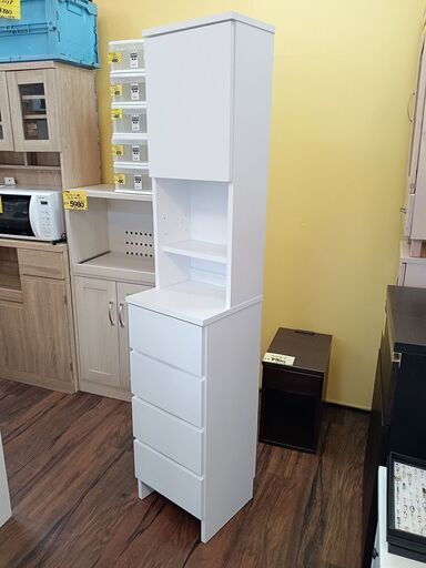 スリムランドリーチェスト　隈木木工　すき間収納　サイズ（約）幅４０×奥４２×高１１９　　■近隣配送無料 買取GO‼　栄和店
