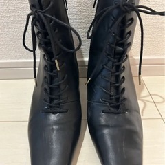 Le Talon レースアップブーツ黒　Mサイズ23.5cm