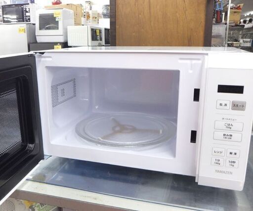 ヤマゼン 電子レンジ 2023年製 17L NERM-017HF ターンテーブル