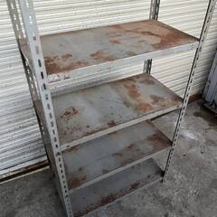  🔷🔶🔷WY14/99 中量ラック スチールラック 4段 中量棚 重量棚 倉庫棚 業務用棚 グレー ヴィンテージ ※解体済み ★直接引き取り限定〇🔷🔶🔷の画像