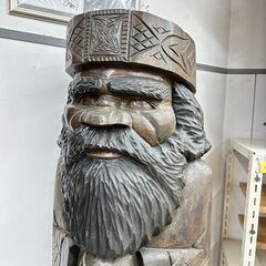 【価格応相談】レトロ ニポポ 木彫り 巨大 アイヌ 男性/8Jの画像