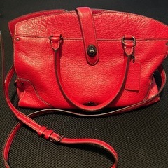 【お渡し決定】COACH 赤　レザー ショルダーバッグ