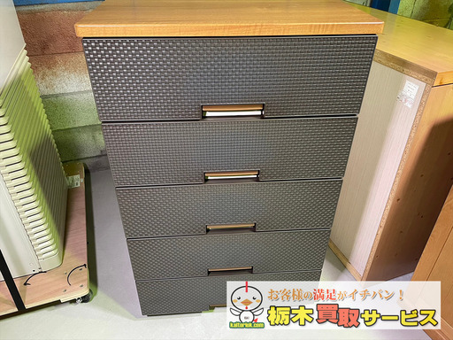 5段 フィッツプラスメッシュ タンス 収納 ミドルブラウン プラスチック チェスト