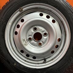 【DUNLOP WM02 155/65R14】スタッドレス【スチールホイール 14インチ 4.5J4HPCD100】ハブ径54mm バリ溝 タント ミライース等　(KTN209)